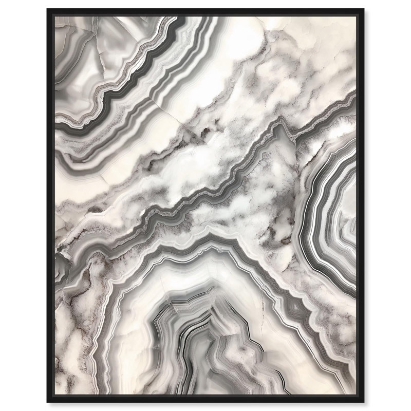 «Silvered Sediment Canvas Geode Art Prints» par Art Remedy, Cadre flottant noir, H 25 po x l 21 po