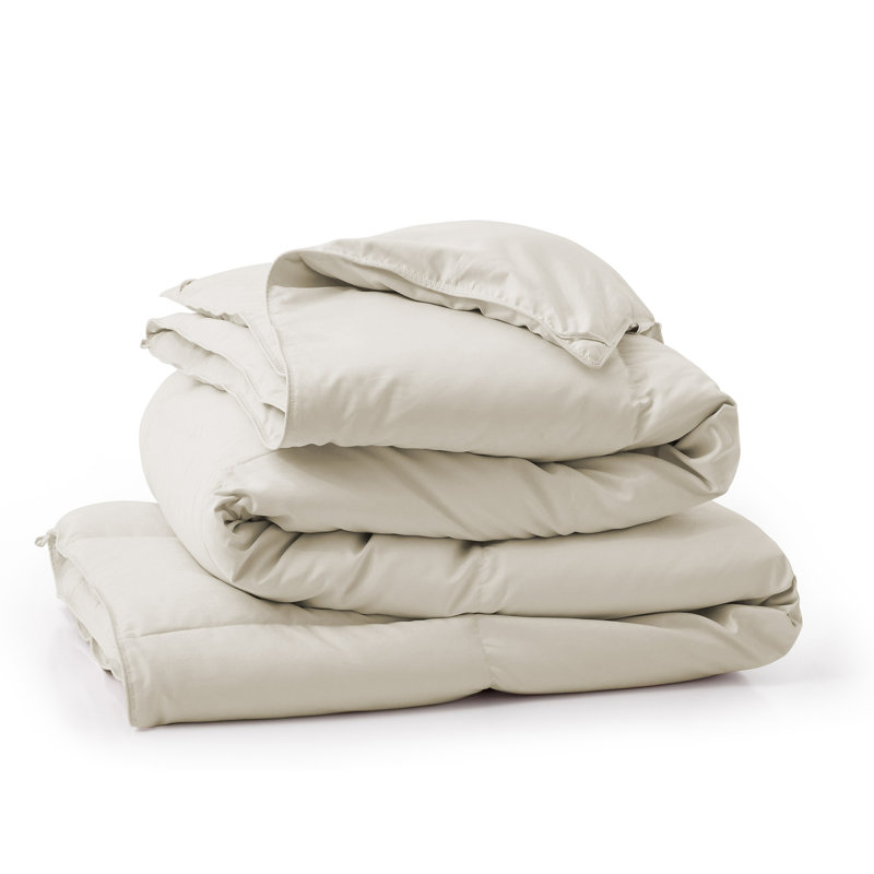 600 Fill Power Goose Down and Feather All Season Comforter Duvet Insert, King, Cream