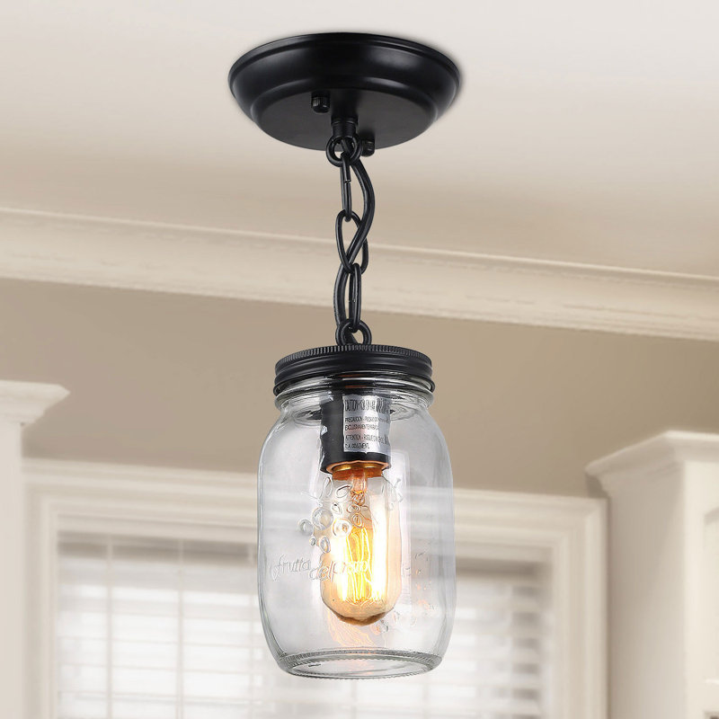 Plafonnier simple semi-encastré à 1 lumière de 5,1 po Carlile
