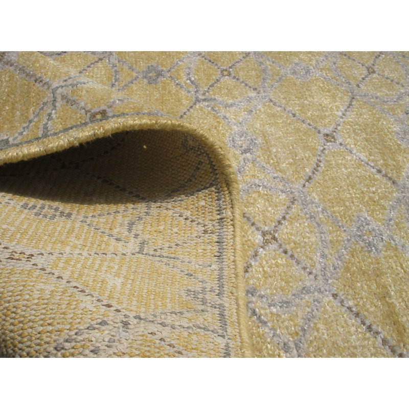 Tapis moderne en soie noué à la main 5 x 8 po
