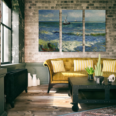 A Premium «Seascape at Saintes Maries» par Vincent Van Gogh, image multi-pièces sur toile