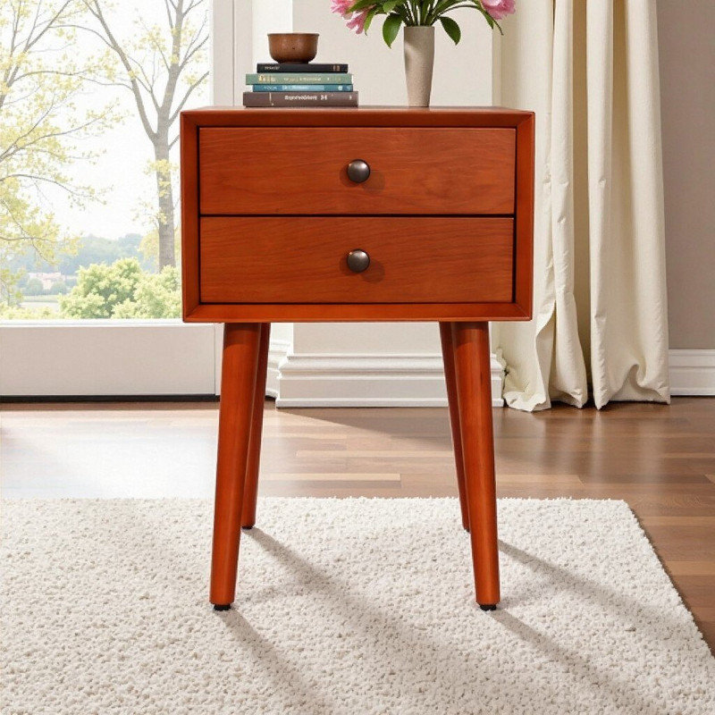 Table de chevet à angle avec 2 tiroirs coulissants et petite table d'appoint peu encombrante, Dérive en mer