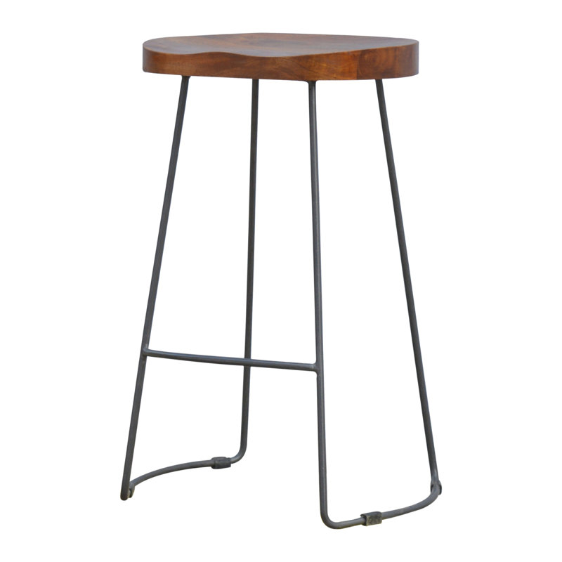 Criss Solid Wood Accent Stool