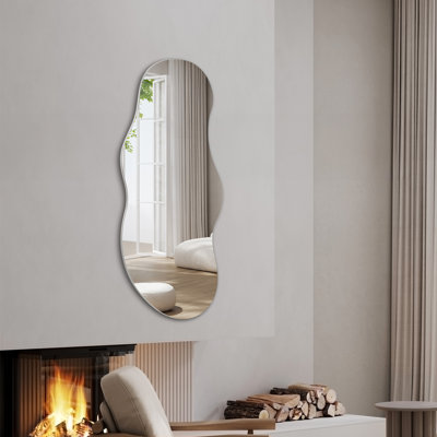 Miroir asymétrique, miroir décoratif irrégulier, miroir sans cadre