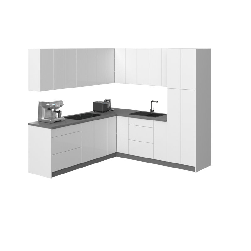 WALLKITCHENS FK-URBAN - Cuisine complète moderne en panneau de fibres à densité moyenne de 96 po x 96 po x 96 po 