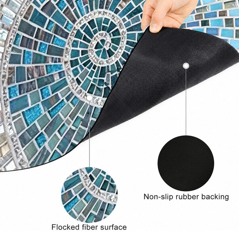  Tapis d'entrée antidérapant pour l'intérieur et l'extérieur, 16 po x 24 po, entrée en mosaïque de verre, 16 po x 24 po