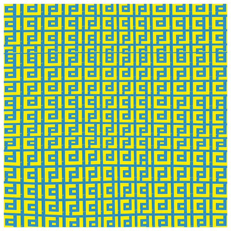 Housses de couette bleues, jaunes et grecques, Lit simple
