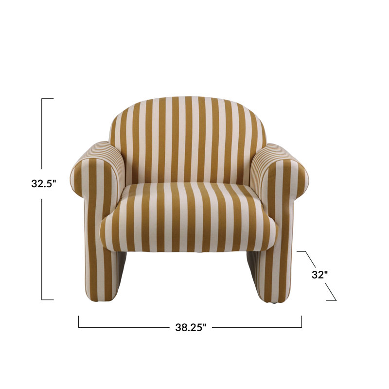 Chaise rayée en tissu