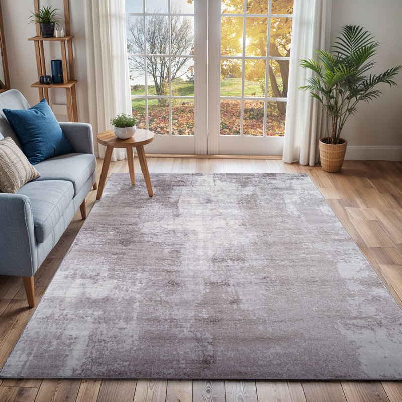 Roudebush Machine Woven Aqua Rug, Rectangle 160 x 220 cm, Light Grey