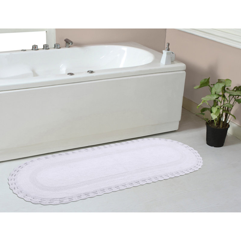 Tapis de bain doux, l 21 po x L 54 po, Blanc
