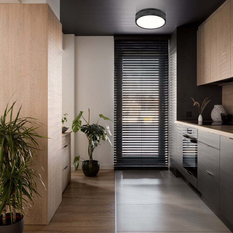 Plafonnier encastré 1 lumière 12,75 po Joanie, Noir mat