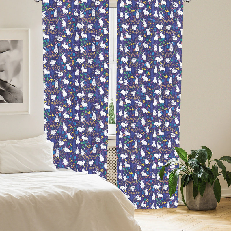 Floral Semi-Sheer Rod Pocket Curtain Panels, 28" x 84"