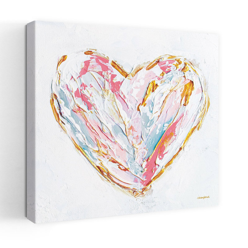 «Love You More», art abstrait contemporain, H 32 po x l 32 po