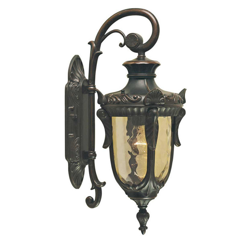 Greenville 52cm H Outdoor Wall Lantern, 43cm H x 17cm W x 24cm D, Old Bronze