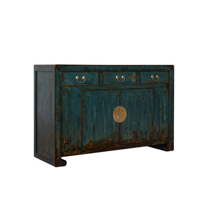 Chinese Vintage Elm Wood Entryway Cabinet