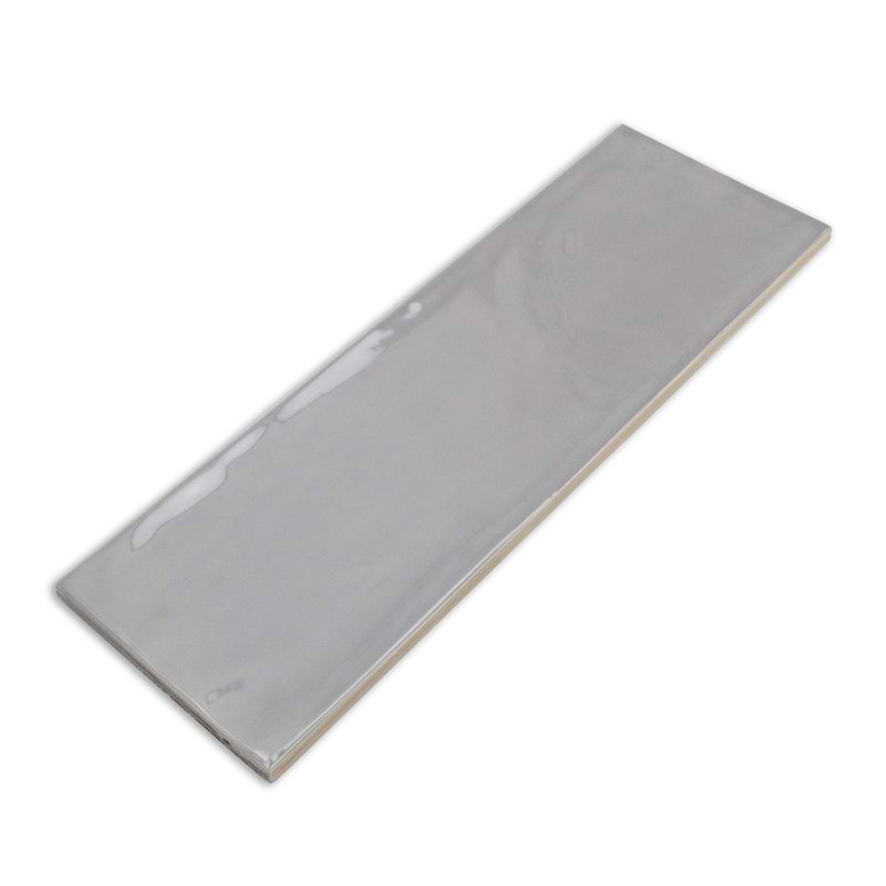 Santa Monica 4x12 Polished Ceramic Subway Tile, Gray