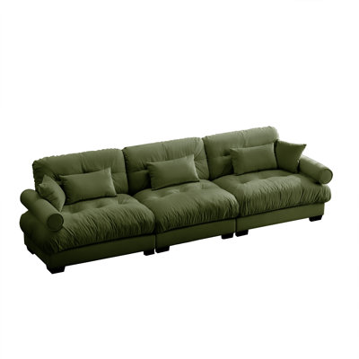 Canapé moderne surdimensionné à 3 places avec confort lombaire et coussins en forme de nuage