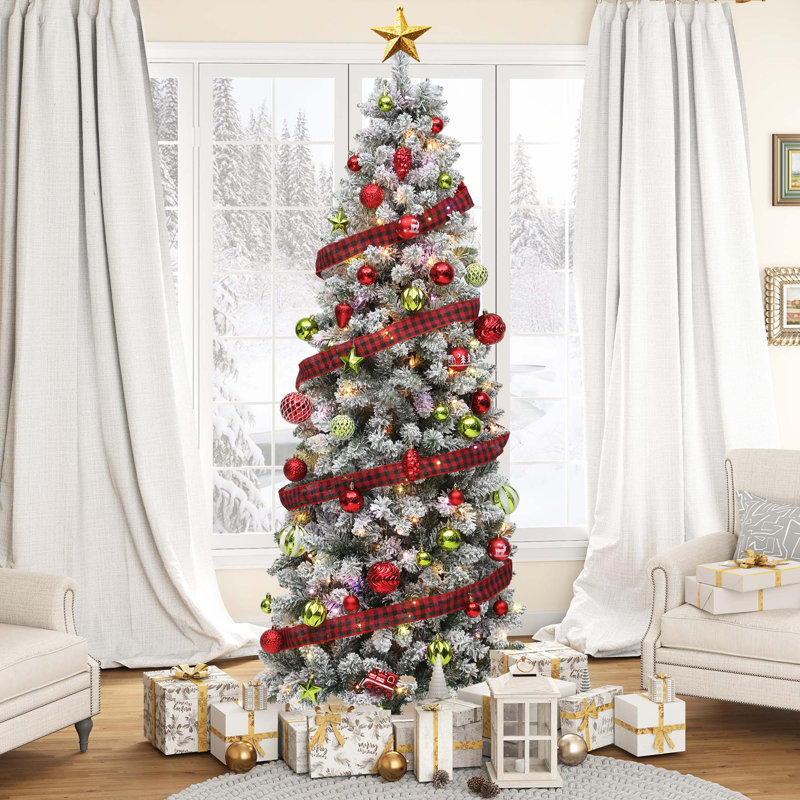 Arbre de Noël enneigé 7,5 pi, 6 pi