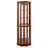 Lighted 6-Shelf Glass Corner Cabinet With Adjustable Tempered Shelves And Mirror Back-1787018827