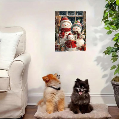 Modern Winter Unframed Canvas Wall Art  12" X 16"