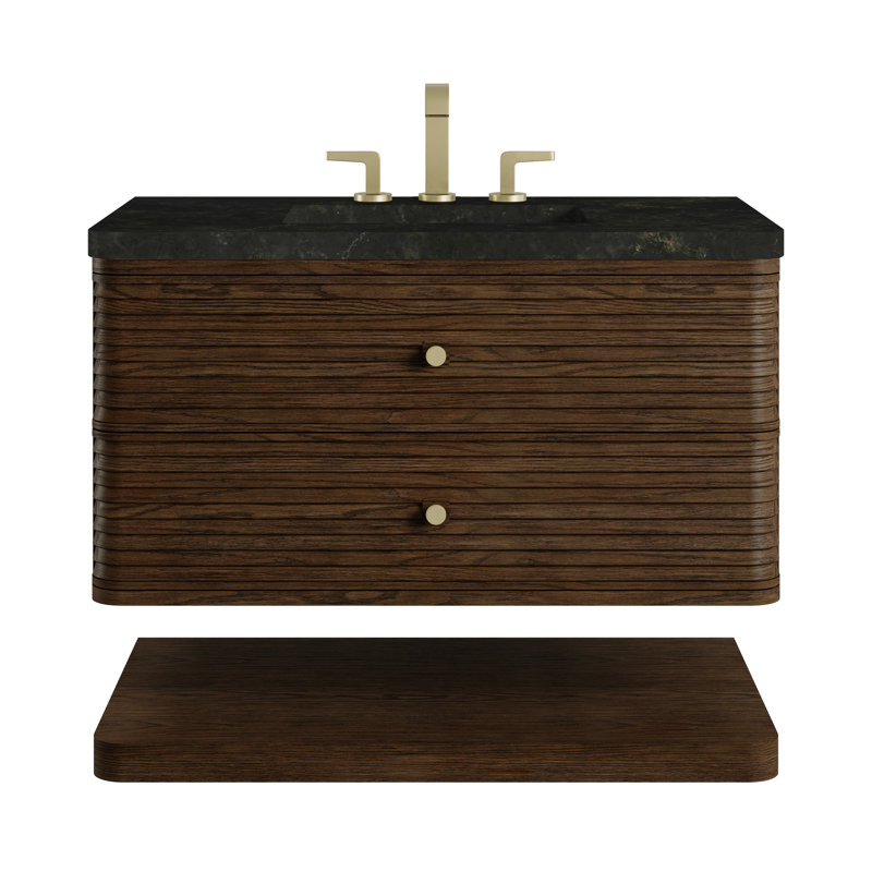 Allamari 36" W Single Vanity, Phantome Eclos, Sable Oak, 8" Widespread