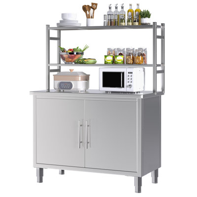 Stainless Steel Top Height-Adjustable Work Table