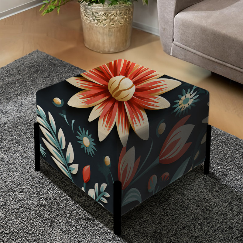 Tribal Green Damask Accents - Repose-pieds carré damassé