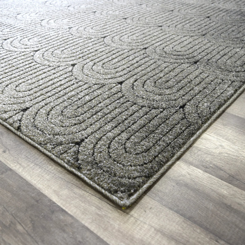 Neace Contemporary Welded Iron Area Rug, Rectangle 2' x 4'