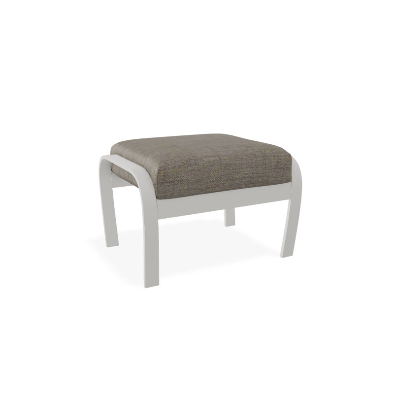 Repose-pieds avec coussin Askar, Tissage uni cendre coulée Sunbrella®, Neige texturée