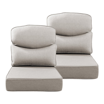 Deb Outdoor Patio Crescent Shape Thick Seat & Back Furniture Cushion Set With Removable Cover