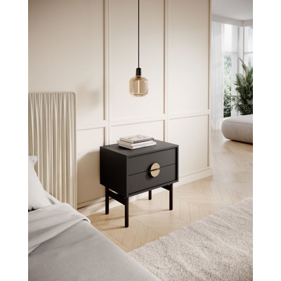 Anvitha 55.2cm W Laminate Bedside Table