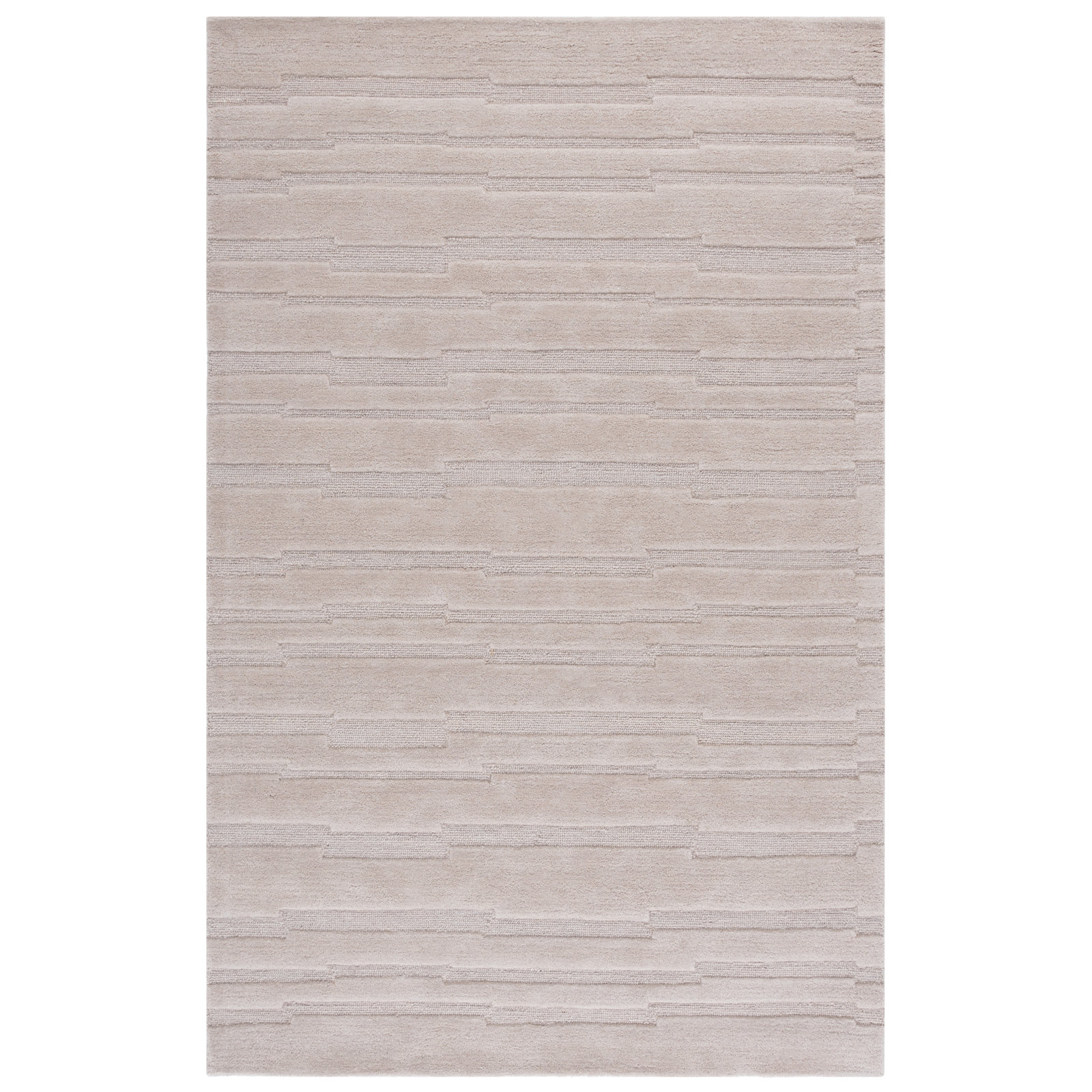 Elona Beige Hand-Tufted Wool Rug, Rectangle 8' x 10'
