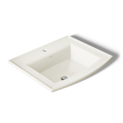 Lavabo de salle de bain rectangulaire encastré en porcelaine vitreuse avec trop-plein Archer®