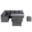 Henley Range High Back Lhf Dining Corner Sofa Set In Grey Weave With Rising Table