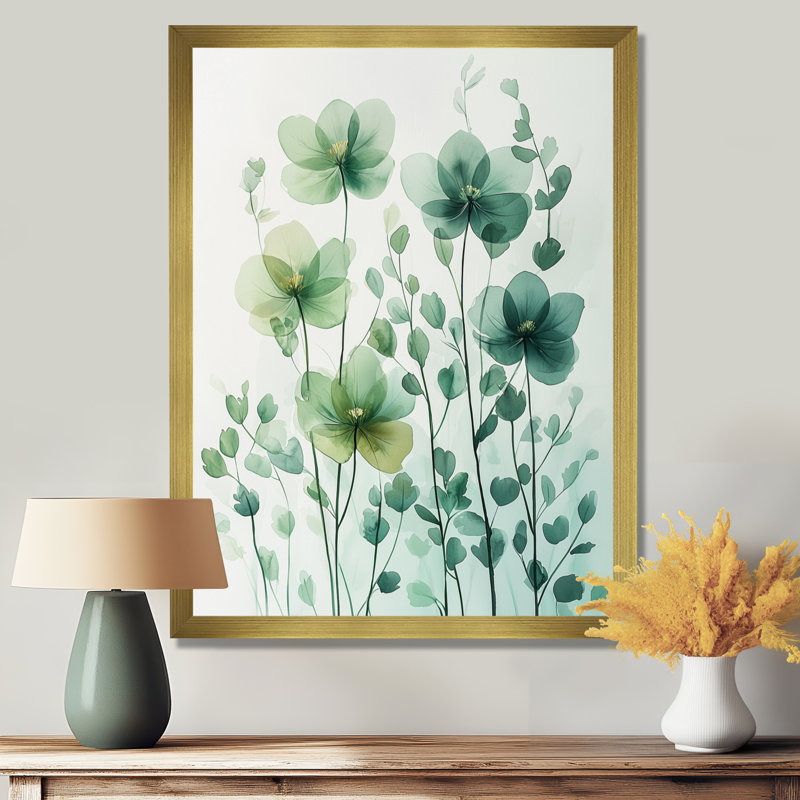 Nadel - impressions sur toile florales, H 32 po x l 24 po, Reproduction encadrée sans passe-partout, Doré