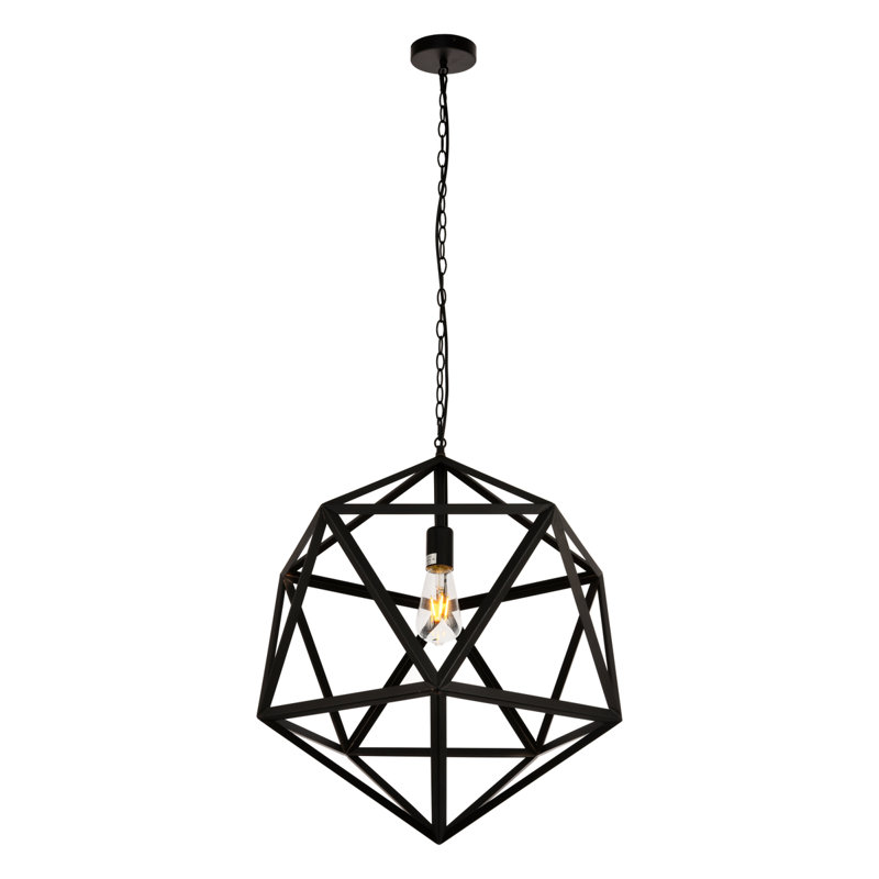 Arda 1 - Light Black Single Pendant, 22.6" H x 19.7" W x 19.7" D