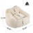 Indoor Beige Armchair - Style Bean Bag With Classic Style, Soft Faux Fur, Breathable Foam Fill, Ergonomic For Work Breaks, 38 In Wide, 40 Deep, 25.5 Tall, 29.53 Lb Structured Silhouette, Tall-406644848-406644850