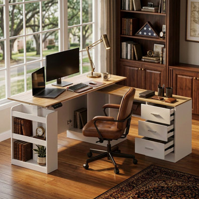 Cyril 63 W L-Shaped Lift Desk
