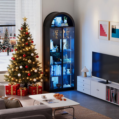 76" Tall Arched Display Cabinet by Wrought Studio