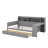 Wooden Daybed With Storage Shelves, Multi-Functional Bed With Two Storage Drawers And Study Desk-1353363679