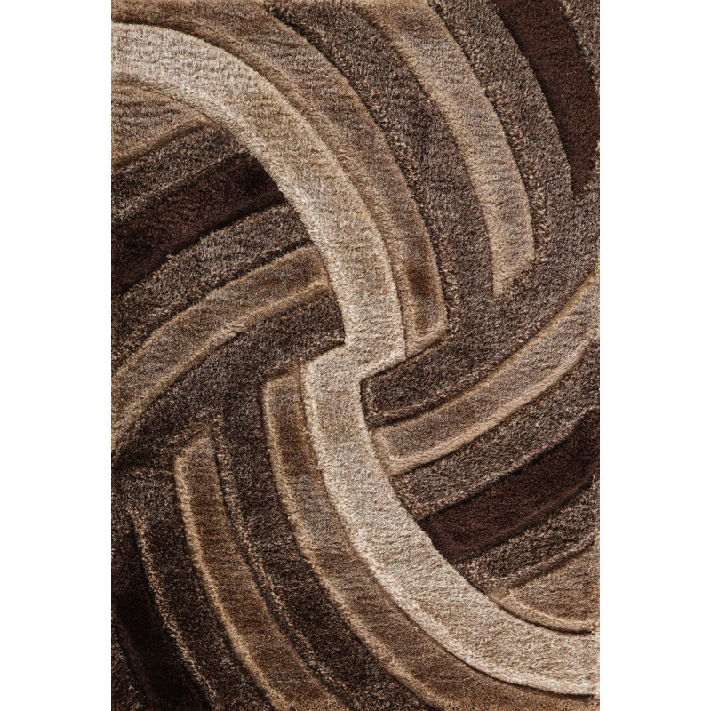 Frio Brown/Beige Shaggy Indoor Rug, Rectangle 200 x 290cm