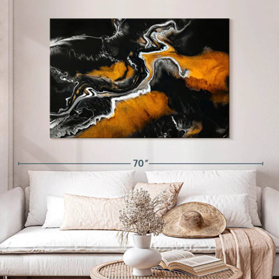 Aafi Gold And Black Abstract