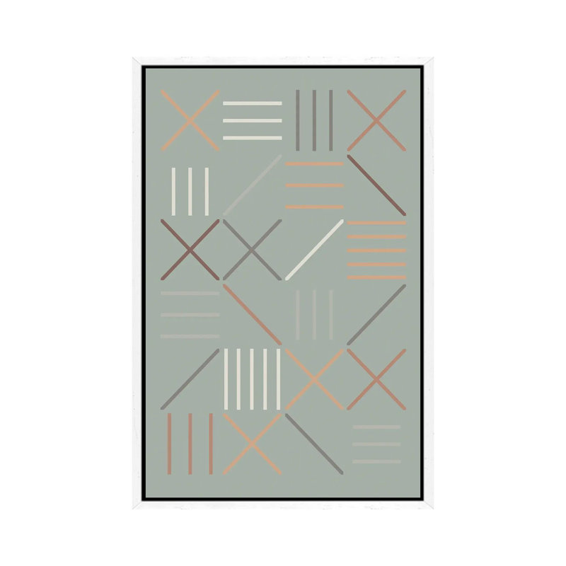 Print on Canvas, 66.04 cm H x 45.72 cm W, White Framed, Silver/Swamp Green/Olivine
