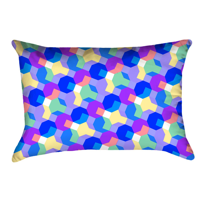 Housse de coussin Katelyn Elizabeth, Bleu / Mauve, Polyester