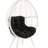 Galzed Black Fabric & White Wicker Patio Lounge Chair