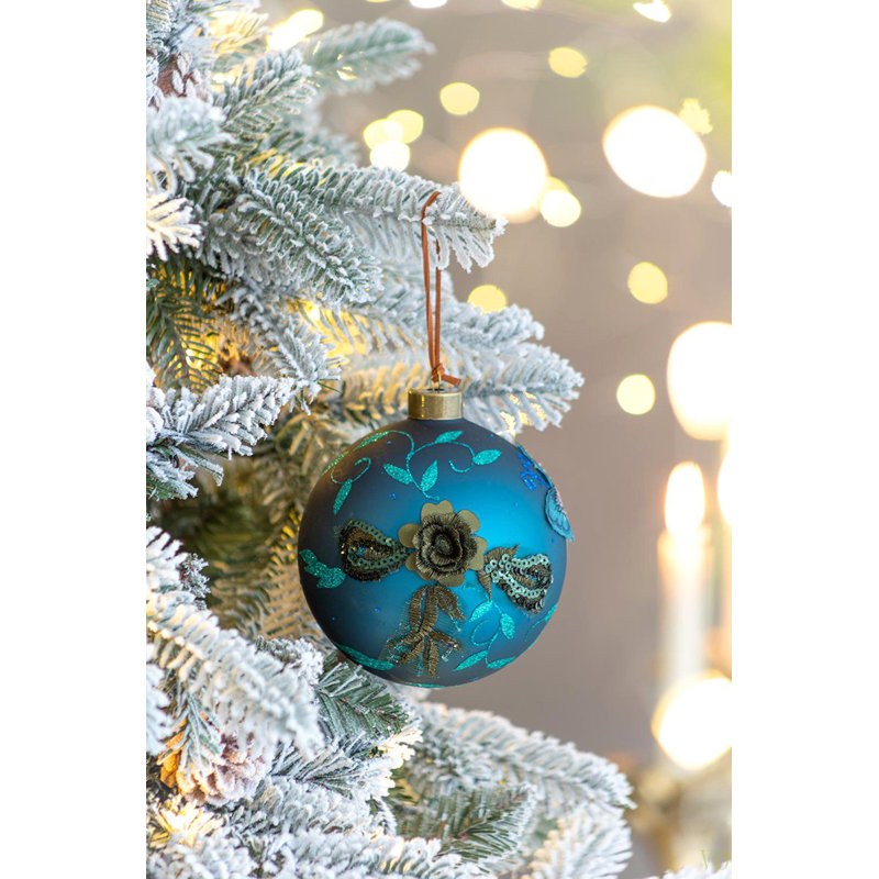 D4,7 po, boules de Noël décoratives, boules de Noël suspendues en verre pour décorations de fêtes, ensemble de 4