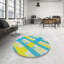Tapis bleu/jaune tissé à la machine-1943024195