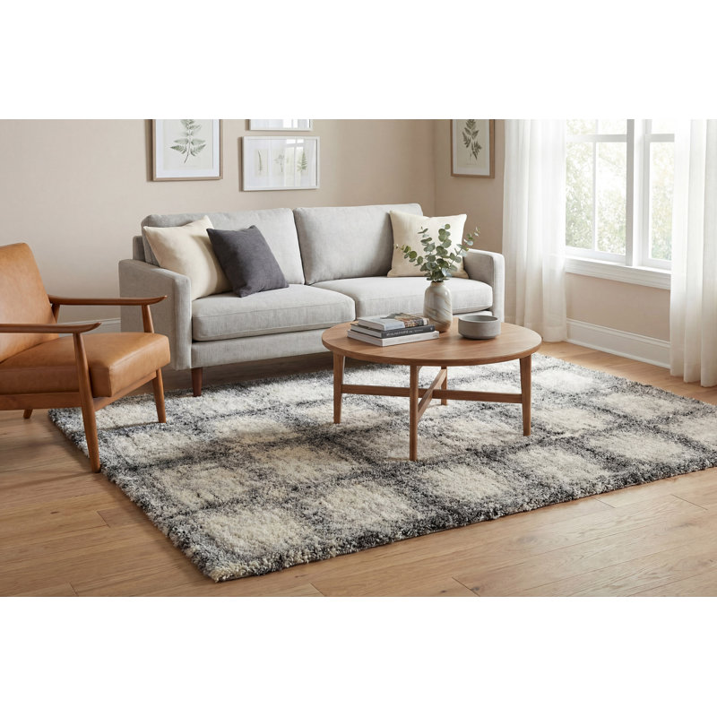 Tapis noir / blanc Donna, Rectangle 7 pi 10 po x 11 pi 2 po