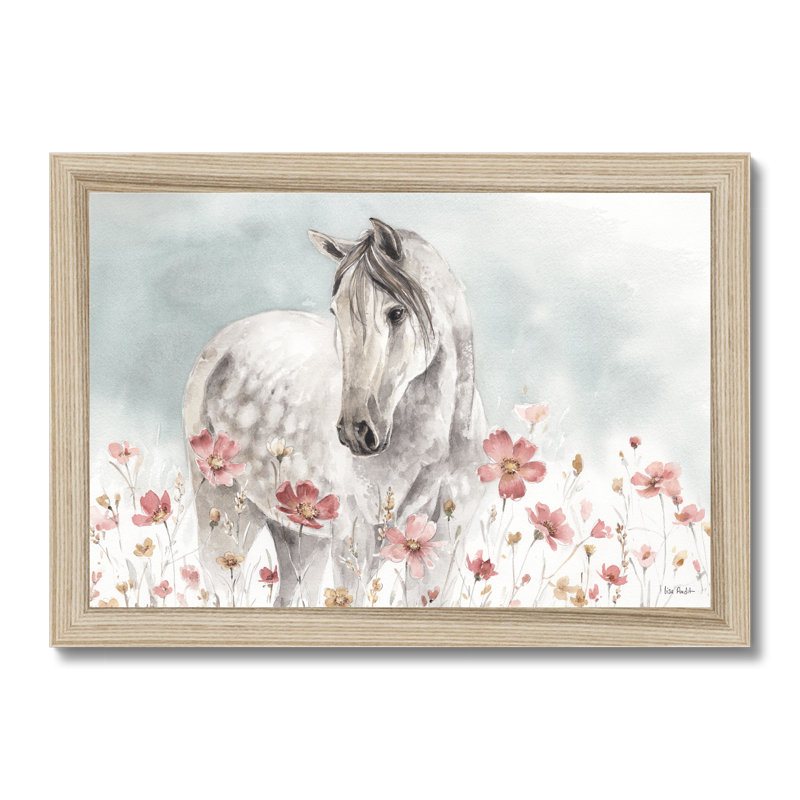 Wild Horses I 1 Piece Painting, 55cm H x 80cm W x 2.3cm D, Natural Wood Framed Paper Print