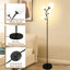 Lampe sur pied moderne avec 4 ampoules, lampe sur pied noire avec abat-jour en verre givré pour le salon et la chambre à coucher-1592082934